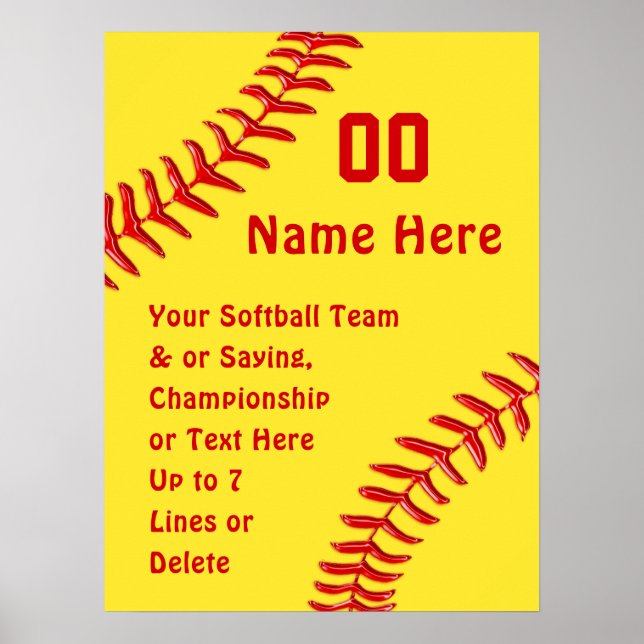 Posters Softball Team Posters Softball para Jogado (Frente)