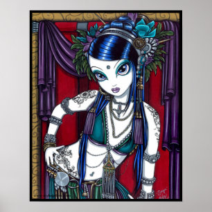 Posters tribais do dançarino de barriga da fusão