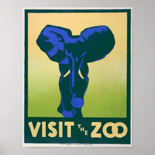 posters vintage, visite o Poster WPA do Elefante d