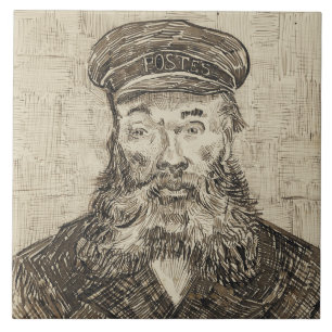 Postman Joseph Roulin (Sepia Sketch) (por van Gogh