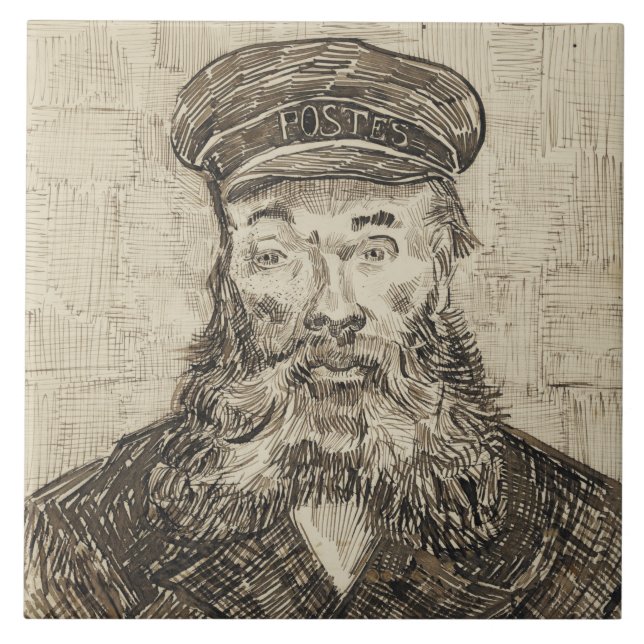 Postman Joseph Roulin (Sepia Sketch) (por van Gogh (Frente)