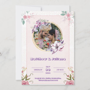 Posto Convites para Casamentos de Cor Rosa