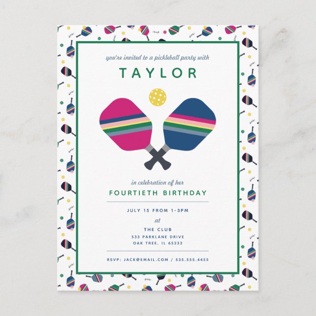 Posto de Convite Verde Azul para o Esporte do Pick (Frente)