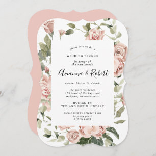 Posto Floral Rustic Pink Casamento Brunch Convite