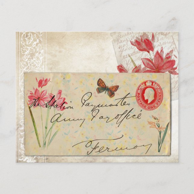 Posto Vintage Papel Scrapbook Floral (Frente)