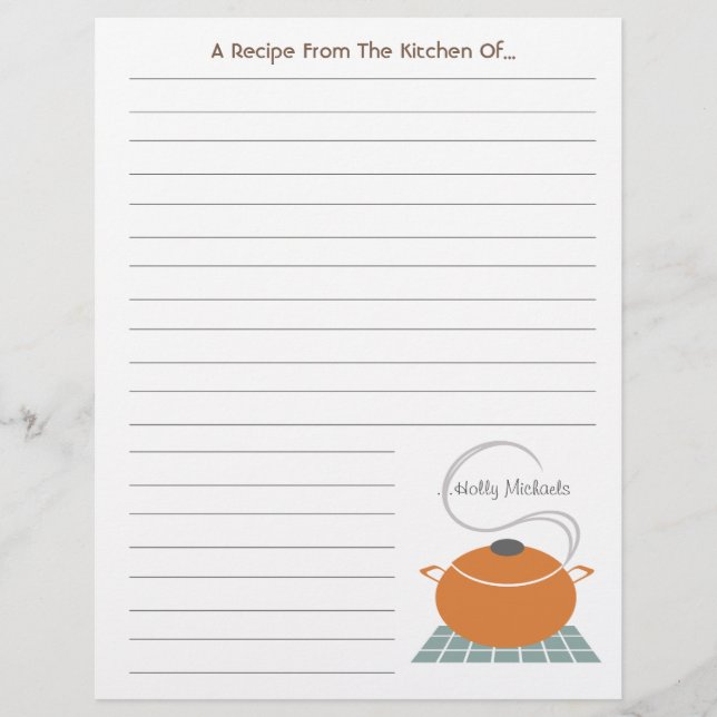 Pote De Cozinhar Laranja Da Cozinha De..Letterhead (Frente)