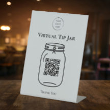 Pote de Gorjeta Virtual com o Logotipo da Sua Empr