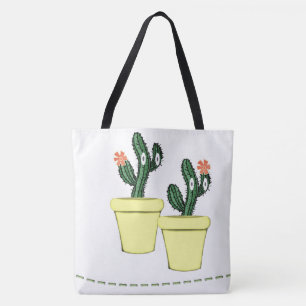 Potes Amarelos Tote Bag Cactus Floral