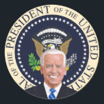 potus joe biden, adesivos para veados presidenciai<br><div class="desc">este adesivo patriótico de vinil apresenta o novo presidente eleito em frente ao selo presidencial dos eua</div>