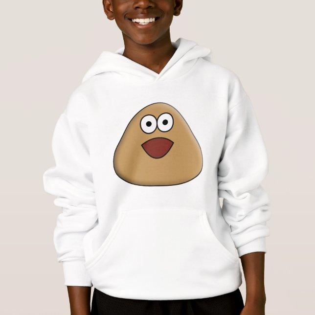 Pou excitado - crianças Hoodie (Frente)