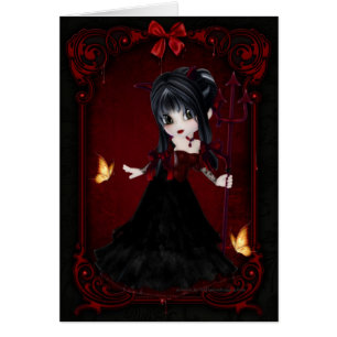 Pouco cartão do design 1 da menina do diabo do