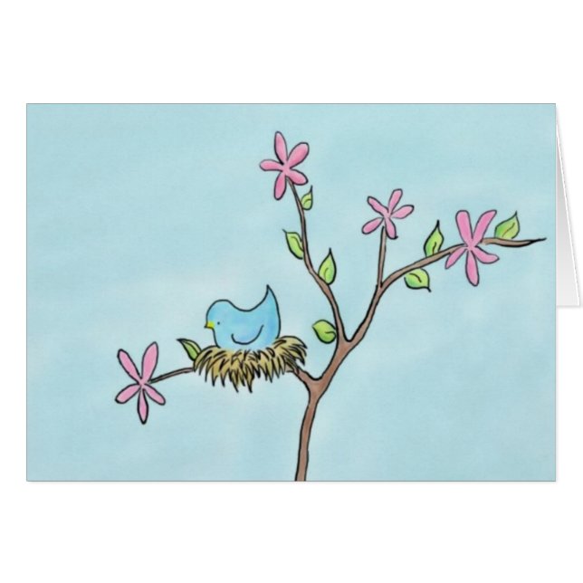 Pouco cartão do passarinho (Frente horizontal)