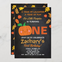 Pouco convite do aniversário da abóbora primeiro,