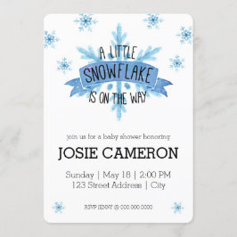 Pouco convite do chá de fraldas do floco de neve