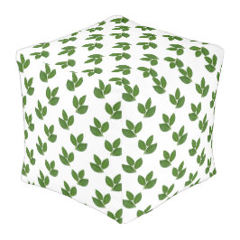 Pouf Cubo com Padrão de Folha de Louro