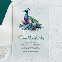 Poupar a Data de Casamento Floral Verde Esmeralda 