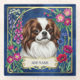 Pousa-copos de vidro japonês personalizado azul Ch