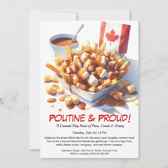 Poutine & Orgulhoso – Convite para Festa de Dia do (Frente)