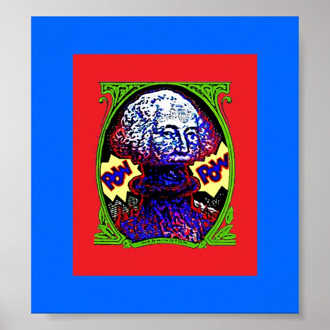 POW! Dinheiro sopra POSTER preto azul (Frente)