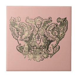 Powdery pink Angels – Coat of arms Emblem baroque