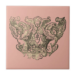 Powdery pink Angels – Coat of arms Emblem baroque