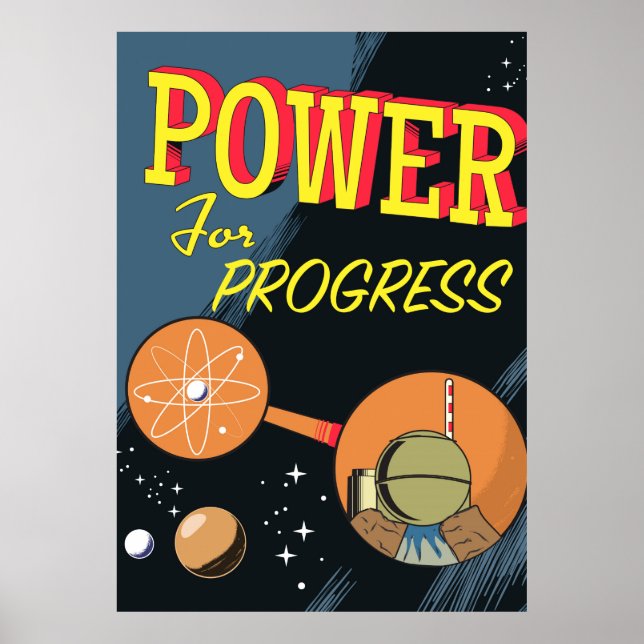 Power For Progress Vintage Atomic poster (Frente)