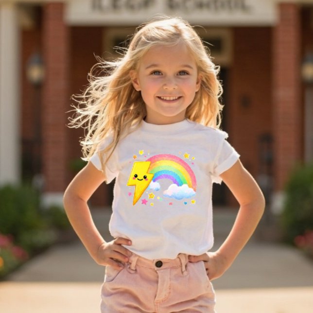 Power Pals™ Camiseta Infantil Rainbow Bolt – Cute  (Criador carregado)