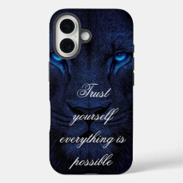 Powerful Blue Lion Motivational iPhone Wallpaper