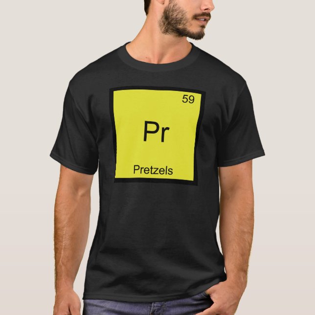 Pr - Camiseta de Pretzels com Símbolo de Elemento  (Frente)