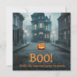 Praça da Cidade Fantasmagórica no Halloween