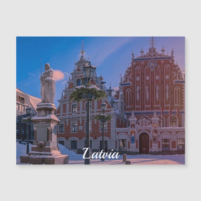 Praça da Prefeitura de Riga no inverno (Frente)
