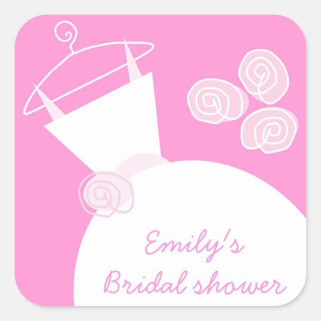 Praça do adesivo 'Chá de panela' Rosa de Casamento (Frente)