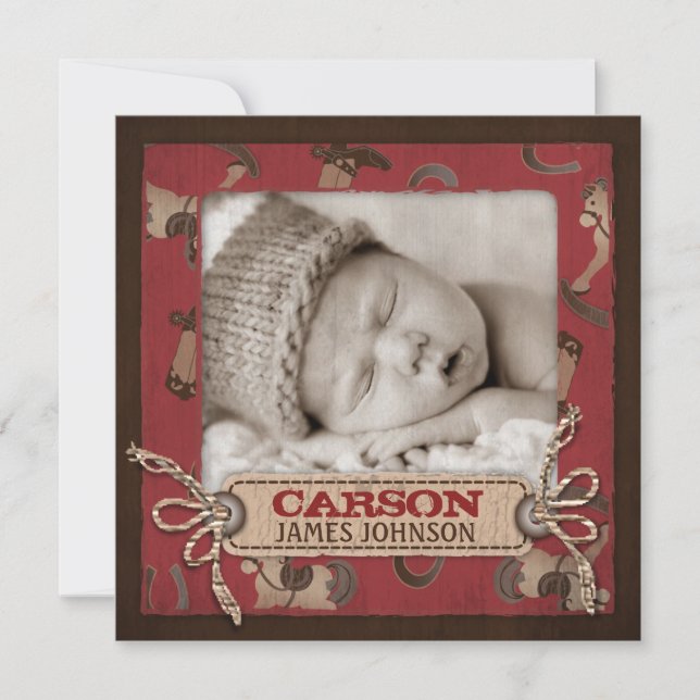 Praça do Anúncio do Bebê do Cowboy (Frente)