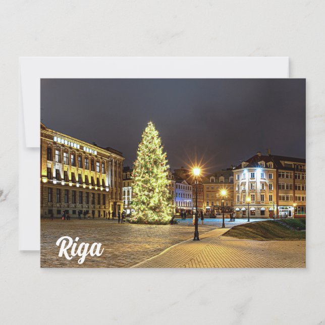 Praça Dome com árvore de Natal em Riga (Frente)