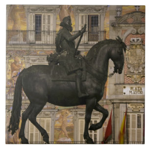 Praça Mayor com estátua de Filipe III, Madrid,