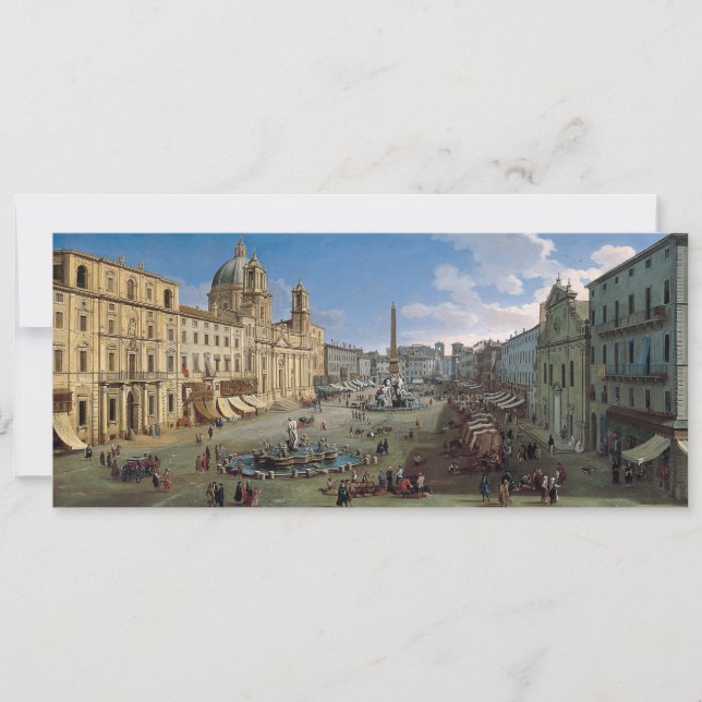Praça Navona, convite do costume da arte de Roma (Frente)