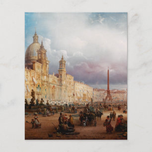 Praça Navona Mercado Roma Década de 1850 Arte