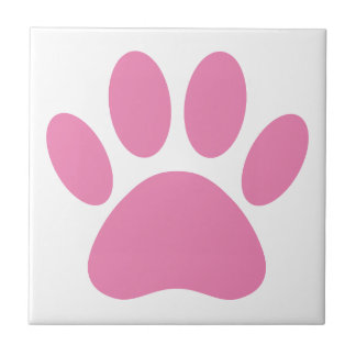 Praça Pawprint Cachorro Rosa