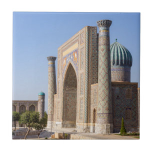 Praça Registan ao pôr do sol - Samarkand, Usbequis