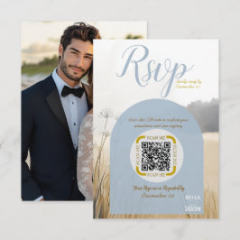 Prado Costeiro RSVP Código QR | Arco Azul Elegante