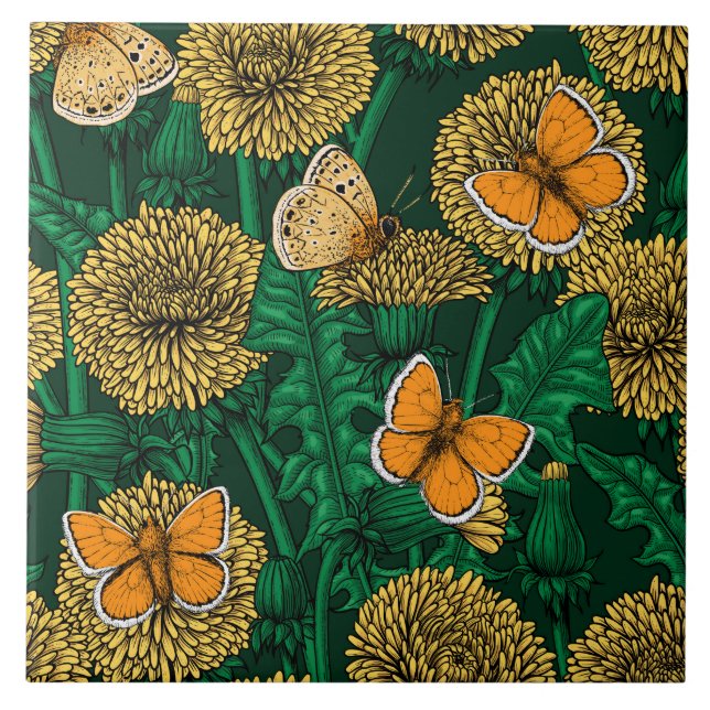 Prado de Dandelion em verde escuro (Frente)