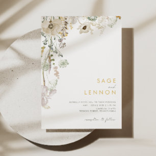 Prado de Flores Selvagens   Convite De Casamento