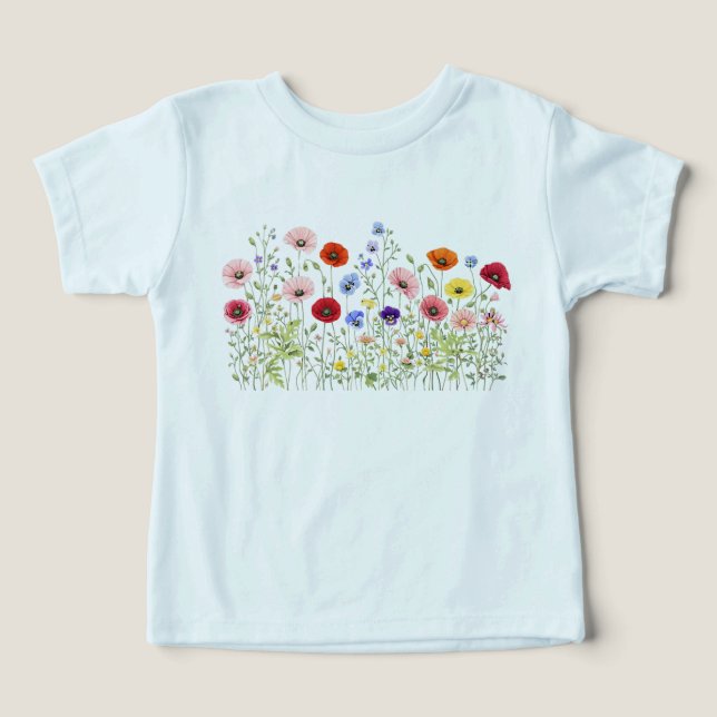 Prado de flores silvestres com florações naturais  (Design frontal)
