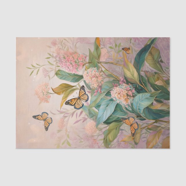 Prado de Monarca & Flor de Seda em Papel Tissue Ro (Frente )