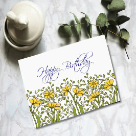 Prado Dourado — Cartão de Aniversário Botânico