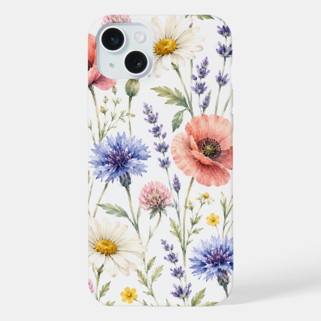 Prado Floral de Flores Silvestres em Aquarela (Verso)