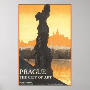 Praga a cidade do poster das viagens vintage da