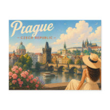 Praga - Cartão Postal de Viagem A Senhora no Chapé