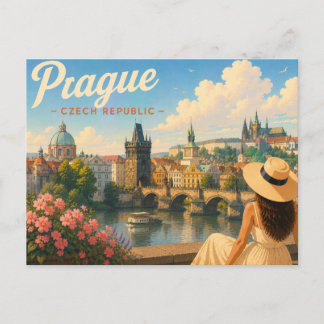 Praga - Cartão Postal de Viagem A Senhora no Chapé