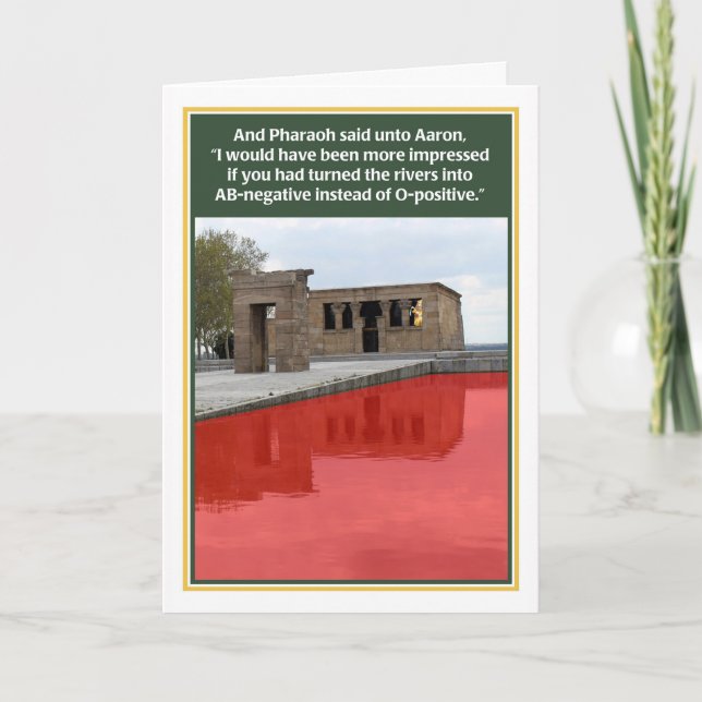 Praga do cartão engraçado AB-negativo do Passover (Frente)